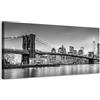 Generico Ponte di Brooklyn in bianco e nero - Quadro stampa su tela con telaio in legno - 100x50 cm