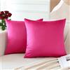 Generic Confezione da 2 federe per cuscini in velluto, morbide, decorative, 45 x 45 cm, per divano, camera da letto, soggiorno, colore: rosa acceso