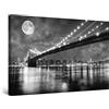 Startonight Quadro su Tela Bianco e Nero Ponte di Brooklyn, Stampe Incorniciato e Pronta da Appendere Design Moderno Arredamento Arte Fotografia Grande Formato 60 x 90 cm Luminoso al Buio