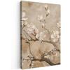 MuchoWow© Quadri Grandi Dimensioni Quadretti Da Parete Quadro Moderno | 80x120 cm - Camera Da Letto Stampa Foto Su Tela Soggiorno Cornice Decorazioni Fiori - Moderno - Beige - Bianco - Fiore