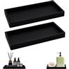 XINSUO 2 Pezzi Vassoio per Bagno Nero, 20 × 10 × 2 cm | Materiale Siliconico, Facile da Pulire, per Cucina e Bagno