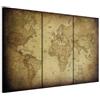 B&D XXL - Quadri Moderni per Soggiorno, Trittico MappaMondo Vintage 60x40cm | Chiodi Inclusi, 3 Pezzi, Quadro Moderno, Murale Arte, Stampe da Parete, Resistenti Allo Sbiadimento, Produzione Europea
