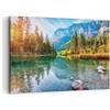 ARTTOR Stampe da Parete Moderne 100x70 cm Quadro su Tela Paesaggi Foresta - 4456 | Paesaggio Montagne Alba Quadro Decorativo 1 pezzo Soggiorno Camera da Letto Arte da Parete Decorazione da Parete ARTTOR
