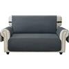 Ystyle Copridivano 2 Posto Con Braccioli, Sofa Cover Antigraffio Gatto, Copertura Divano Universale, Copridivani Natalizio Mobili Protector, Salvadivano Antiscivolo Antimacchia, Grigio Scuro