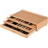 VISWIN Scatola portaoggetti in legno a 3 cassetti con divisori rimovibili, scatola portaoggetti in legno di faggio di alta qualità, scatola organizer portatile per vernici, pastelli, matite, pennelli