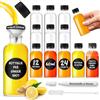 volila Bottiglie di Vetro per liquori, Set con 12 bottigliette da 60 ml, con Mini Imbuto, 24 Sticker tondi per Etichette e Penna in Gesso, vasetti di Vetro per Oli Essenziali, alcolici e bomboniere