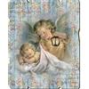 F.LLI BONELLA Fratelli Bonella | Quadro In Legno Sagomato Stile Vintage dell'Angelo con Lanterna 28,5x35,5 cm | Made in Italy