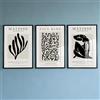 PWAAHDC Set di 3 Stampe Artistiche da Parete in Stile Matisse - Poster Moderno Beige Neutro su Tela per Elegante Decorazione di Soggiorno e Camera da Letto - Senza Cornice, 30 x 40 cm