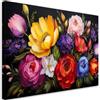 Feeby Quadri Camera Da Letto - Stampa su Tela - Quadro Moderno Soggiorno - Bouquet di fiori colorati in fiore - 60x40 cm - Decorazione Da Parete