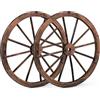 SOARS Set di 2 Ruote Decorative in Legno di Abete Carbonizzato | Decorazione Vintage da Giardino e Parete, per Bar, Hotel, 76 x 76 x 3,5 cm