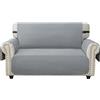 Ystyle Copridivano 2 Posto Con Braccioli, Sofa Cover Antigraffio Gatto, Copertura Divano Universale, Copridivani Natalizio Mobili Protector, Salvadivano Antiscivolo Antimacchia, Grigio Chiaro