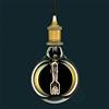 AMARCORDS - Lampadina Led dimmerabile, filamento FORCHETTA, luce calda 2700K, vetro ambrato tipo globo, E27, 4W