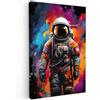 MuchoWow© Quadri Con Cornice Decorazione Quadri Per Camera Da Letto | 80x120 cm - Quadretti Da Parete Moderni Quadro Moderno Soggiorno Grande Foto Su TelaAstronauta - Graffiti - Nero - Colori