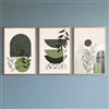 PWAAHDC Set di 3 Poster da Parete Boho Senza Cornice 30x40 cm - Stampe di Arte Astratta Beige e Verde - Decorazioni per Casa, Soggiorno e Camera da Letto