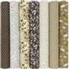 aufodara 7 pezzi 50x50 cm Quadrati Tessuto Cotone Stoffa Patchwork Modelli Diversi Tessuti per Cucito, Quilting, Artigianato, Fai da te, Hobby Creativi, Materiali pacchetto (Marrone)