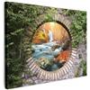 MuchoWow© Quadri Astratti su Tela Foto Quadro Moderno Soggiorno Canvas | 70x50 cm - Decorazioni Camera da Letto Autunno - Cascata - Natura - Vista dalla finestra