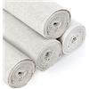 Vidillo Tela Aida per punto croce, 4 pezzi, tessuto di lino naturale per ricamo, bianco, ricamo a punto croce, 50 cm, tessuto di lino per realizzare indumenti, artigianato, ricami, decorazioni e tovaglie
