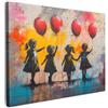 MuchoWow© Stampa su Tela Quadri da Salotto Moderni Soggiorno Canvas per | 70x50 cm - bagno Foto Decorazioni Parete Graffiti - Bambini - Street art - Palloncino - Banksy