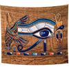YONGFOTO 180x160cm Antico Egitto Arazzo Colorato Occhio di Horus Testa d'aquila Wedjat Eye Misterioso Simbolo Antica civiltà Appeso a parete Arazzi per Casa Parete Decor Tovaglia Coperta