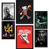 Nacnic Set da 6 L'iconico re del basket Giocatori di basket Poster con cornice con illustrazioni di design per decorare le pareti di casa Stanza, ufficio A3 e A4 Cornice nera