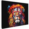 MuchoWow© Stampa Foto Quadro Moderno Quadri Moderni Soggiorno Con Cornice | 40x30 cm - Stampe Da Parete Camera Da Letto Matrimoniale Decorazione CanvasGraffiti - Leone - Street art - Animali