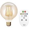 LUTEC Idual LED Filamento, lampadina E27, A60, lampadina vintage, 60 Watt, 9 W, ambra, dimmerabile, LED retrò, incl. telecomando