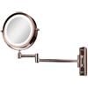 CIMI Gillian Jones - Specchio da parete bifacciale w LED - ingrandimento x1/x10 - kobber