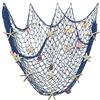 Fangoo Natura rete da pesca decorazione murale fotografica con conchiglie di mare e 10 pezzi stelle marine naturali. Rete a tema oceanico festa in spiaggia (Blu)