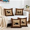 Generic 4 Pezzi di Federe Vintage con Orso, Federe per Cuscini Stile Cabina con Caccia al Cervo, Federe Decorative con Alberi di Pino Marrone e Giallo per Divano, Divanetto, Letto, Decorazione della Casa