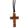 KVN Croce in legno d'ulivo, da appendere, ca. 3 x 2 cm, con cordino