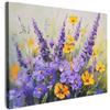 MuchoWow© Stampa Su Tela Decorazioni Pareti Canvas Grandi Dimensioni Quadri | 70x50 cm - Con Cornice Moderni Quadro Soggiorno Foto Camera Da Letto Muro Lavanda - Fiori - Natura - Arte