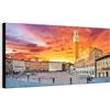 Wallazz Quadro su Tela Toscana - Quadri Moderni Soggiorno - Firenze, Pisa, Siena, Livorno, Massa, Cortona, Montalcino - Stampa su Tela Canvas HD - Quadro Moderno Soggiorno 50x150 cm