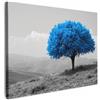MuchoWow© Quadri Camera Da Letto Stampe Da Parete Quadro Su Tela Moderni | 70x50 cm - Decorazioni Murali Soggiorno Foto Quadretti Ingresso CasaAlbero - Natura - Blu - Bianco e nero - Fiori