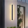 ZTWLEED Applique Esterno LED 12W 60CM Nero IP65,Luce Bianco Caldo 3000K | Lampada Da Parete Impermeabile,Luce Decorativa Lunga Per Villa,Giardino,Balcone,Terrazzo,Ingresso,110-240V
