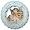 F.LLI BONELLA Fratelli Bonella | Quadro in legno con angelo e lanterna per bambino con preghiera Angelo di Dio 12 x 12 cm | Made in Italy