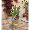 Generico Piantina vaso ficodindia decorativo in ceramica di Caltagione realizzato a mano (AZZURRO)