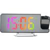 Shophubio Sveglia con proiezione con display orario e temperatura, orologio digitale da soffitto e parete per camera da letto, display verde, formato 12/24 ore (luce colorata)