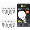 CLAR - Lampadine a LED E14 6W, Led Sfera Luce, E14 Lampadine, Lampadine Senza Fili, Lampade Led Piccole, Lampadine Led Luce Calda E14 6W (Pack 10)