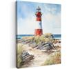 MuchoWow© Stampa Foto Quadro Moderno Quadri Moderni Soggiorno Con Cornice | 30x40 cm - Stampe Da Parete Camera Da Letto Decorazione PosterFaro - Scoglio - Mare - Natura - Stile Marino