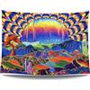 Ulticool - Rainbow Soleil Montagne - Glow in the Dark Arazzo - Luce nera sotto luce al neon nera reattiva ai raggi UV - Blacklight Psichedelico fosforescente - 200 x 150 cm