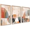 ag.art deco Set di 3 Quadri Moderni 40x50cm Senza Cornice Legno MDF Robusto | Boho Astratto, Decorazione da Parete, per Soggiorno e Camera da Letto, Design Moderno, Vetro Protettivo, Cornice Resistente