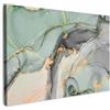 MuchoWow© Quadri Moderni Camera Da Letto Foto Quadro Decorazioni Parete | 120x80 cm - Soggiorno Stampa Su Tela Moderna Cucina Salotto PosterMarmo - Oro - Brillantini - Verde