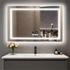 LUVODI Bluetooth Ora Data Specchio Bagno Led Luce 100x70cm Antiappannamento 3000K-6000K Dimmerabile 3 Colori Luce Funzione Memoria Specchio in Resina Specchio Retroilluminato Bagno con Bluetooth