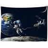 Ulticool - Appeso a Parete Decorazione - Astronauta Globo Luna Asilo - 200 x 150 cm Grande Murale Manifesto - Accessori Casa Soggiorno Camera da Letto Soffitto