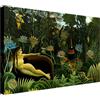 Wallazz Quadri Moderni Soggiorno Riproduzione Quadri famosi su tela - 100% Made in Italy - Henri Rousseau Il Sogno - Quadro Camera da Letto - Qualità Artigianale - 50x70cm