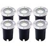 Ledvion 6 pezzi Faretto LED da Incasso IP67 3W 230V 345Lm 6500K GU10 | Con sorgente luminosa e cavo 1m per giardino terrazza vialetto e percorsi