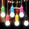 GOMETY 6 lampadine a LED da campeggio, funzionamento a batteria, con interruttore a trazione, lampada portatile, lampada a LED, per escursioni, campeggio, giardino, tenda, feste, barbecue (senza batteria)