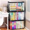Generic 3 pezzi Scatola di Stoccaggio Grande Trasparente - Coperchio Ribaltabile a 180° Organizzatore Salvaspazio Resistente per Libri/Abiti/Documenti (nero)