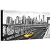 Wallazz Quadri Moderni Soggiorno New York, Skyline - 100% Made in Italy - Stampa HD su Tela Canvas - Quadro Camera da Letto - Qualità Artigianale - 50x100cm