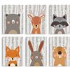 Hambient Stampe da Parete per Quadri Camera da Letto Bambini, Cameretta Bimbi - Decorazioni Nascita Bambino, Bambina, Bimbo (21 x 30 cm - Senza Cornici, Animali Selvaggi Foresta)